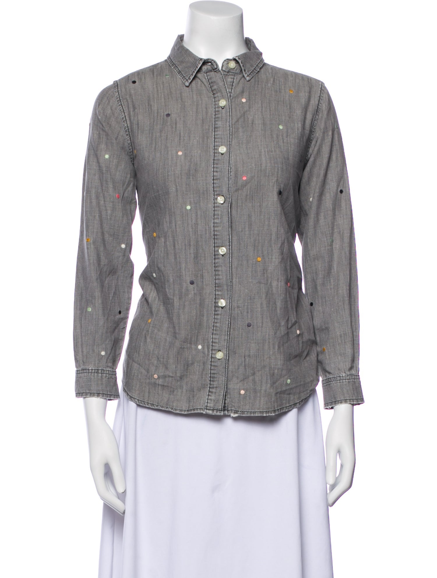 The Great Plaid Print Three-Quarter Sleeve Button-Up Top