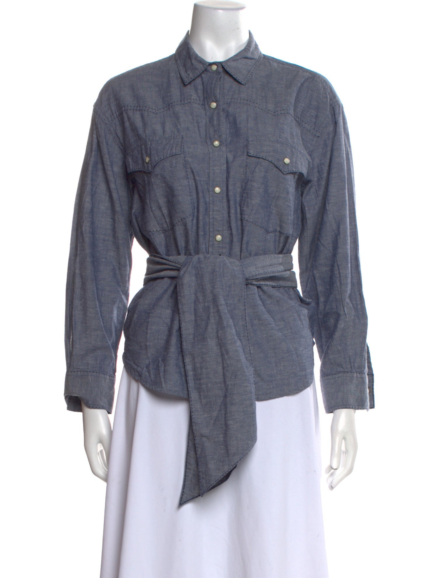 The Great Long Sleeve Button-Up Top