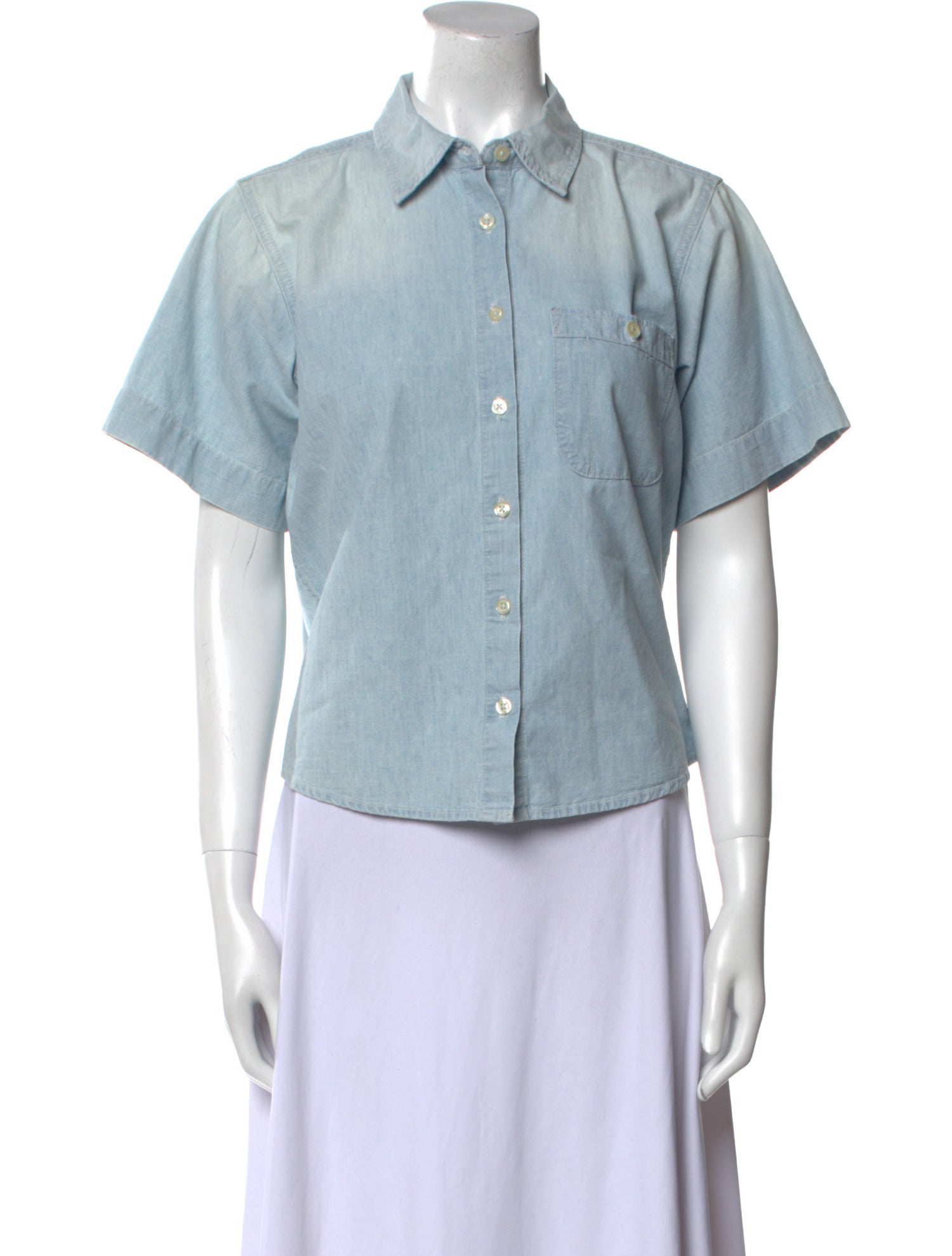 The Great Short Sleeve Button-Up Top