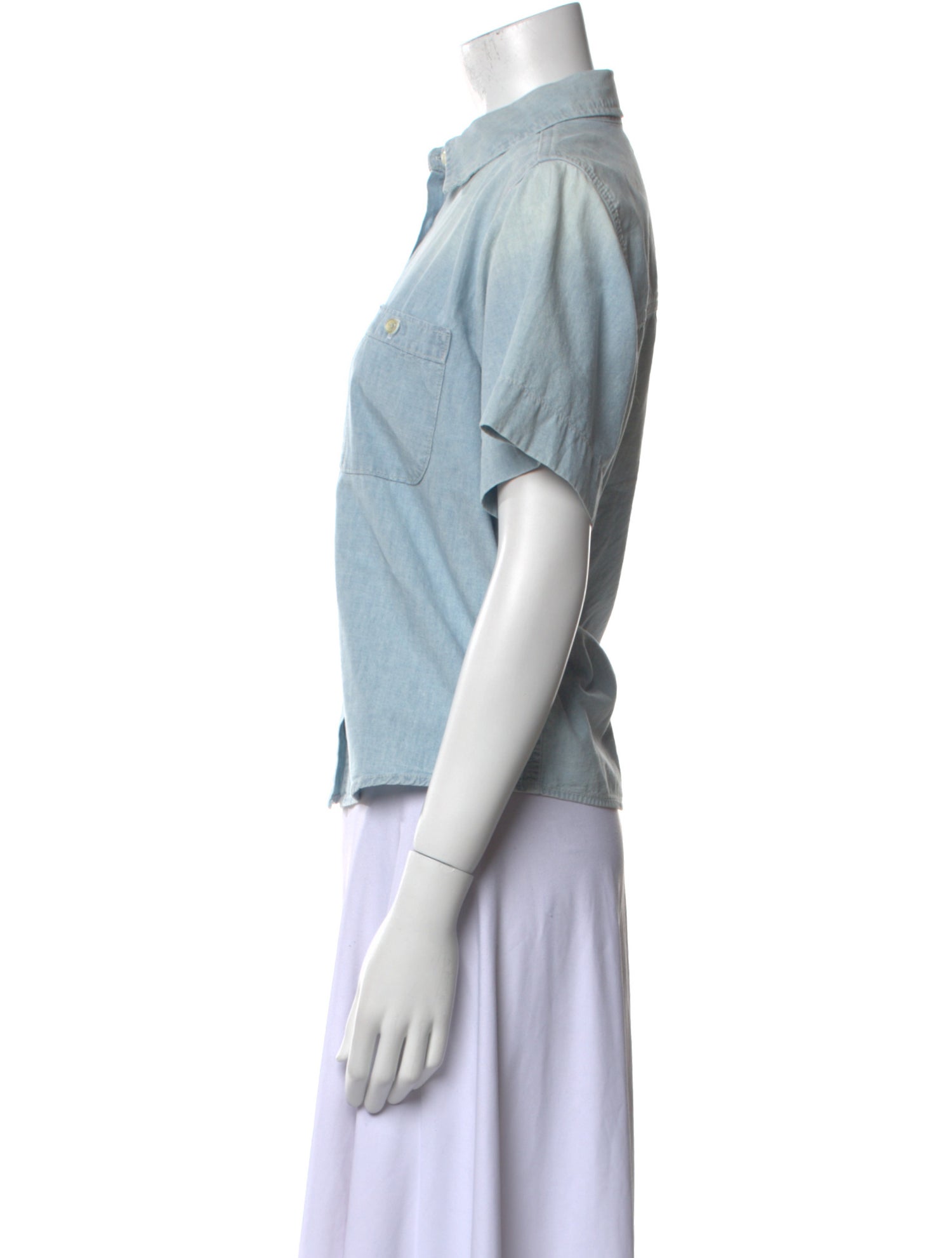 The Great Short Sleeve Button-Up Top