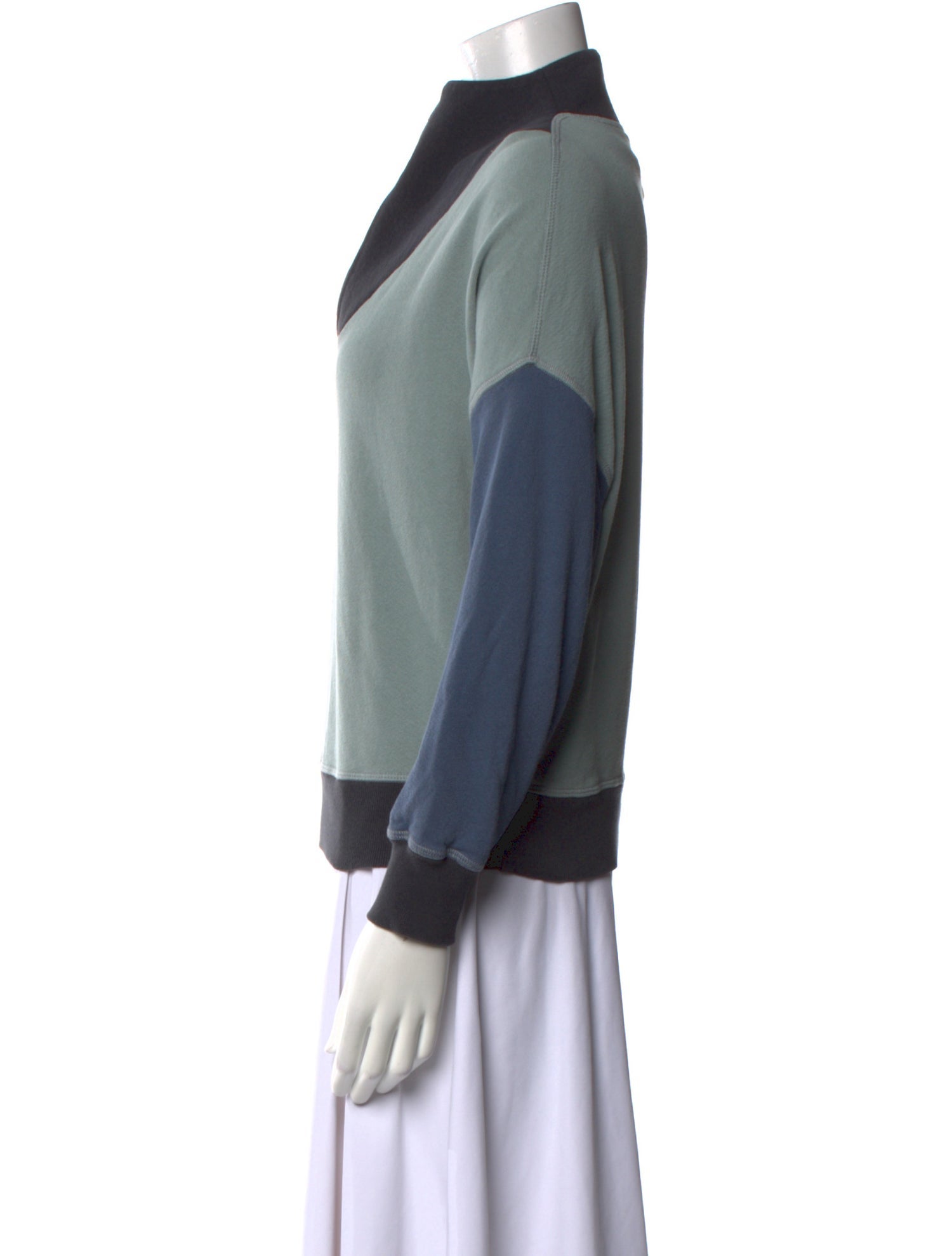The Great Colorblock Pattern Mock Neck Sweatshirt