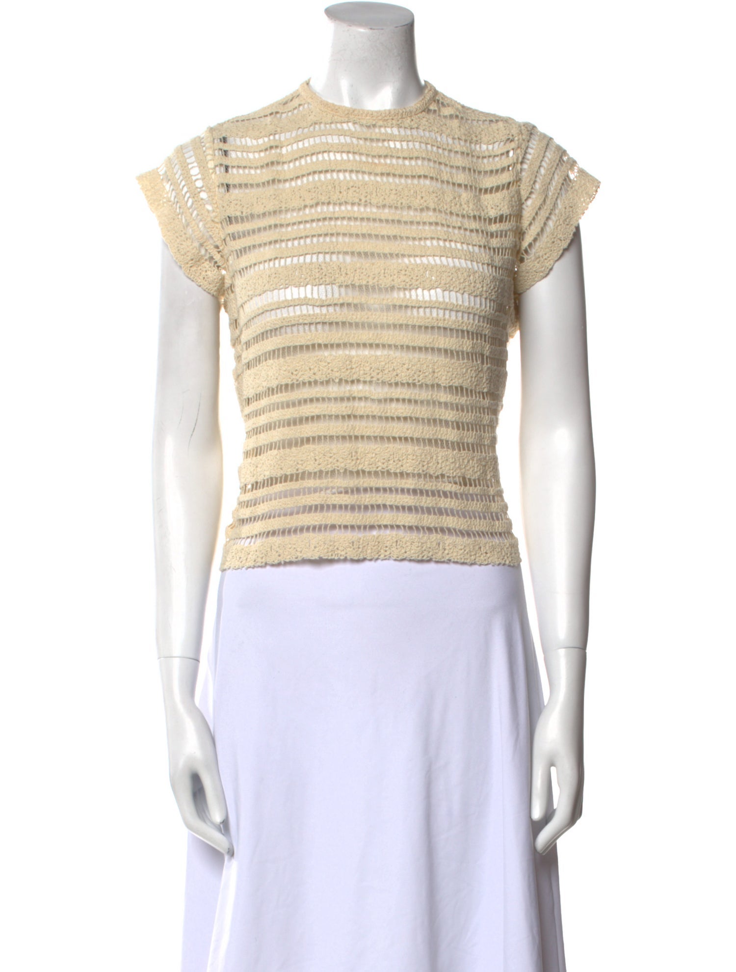 The Great Striped Crew Neck Crop Top