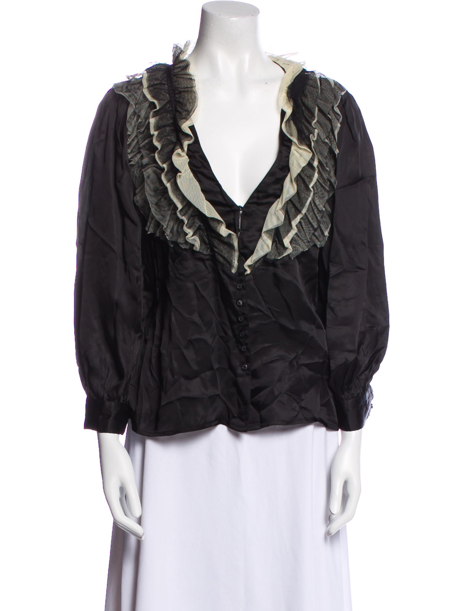 The Great Printed V-Neck Blouse