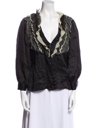 The Great Printed V-Neck Blouse