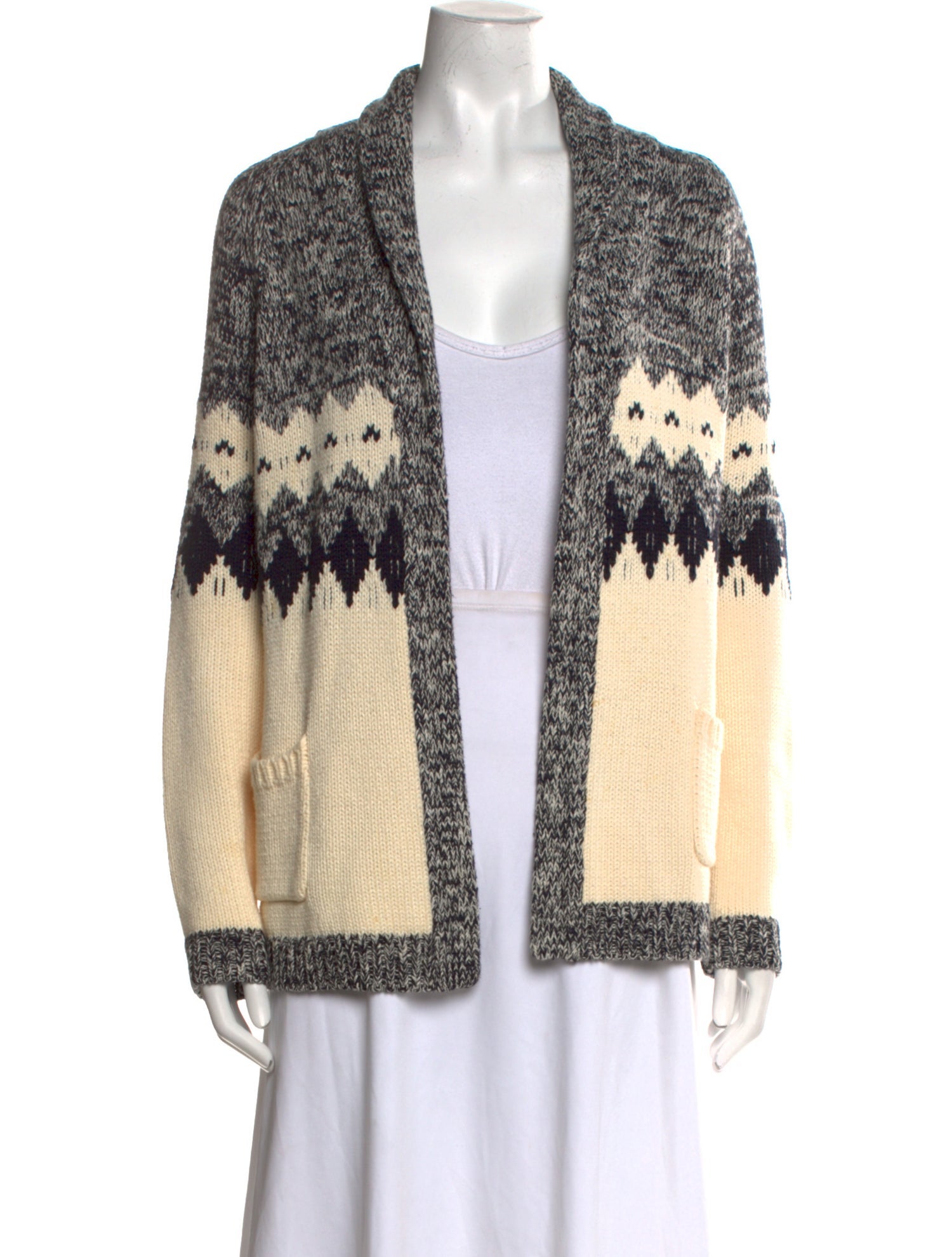 The Great Printed Open Front Sweater