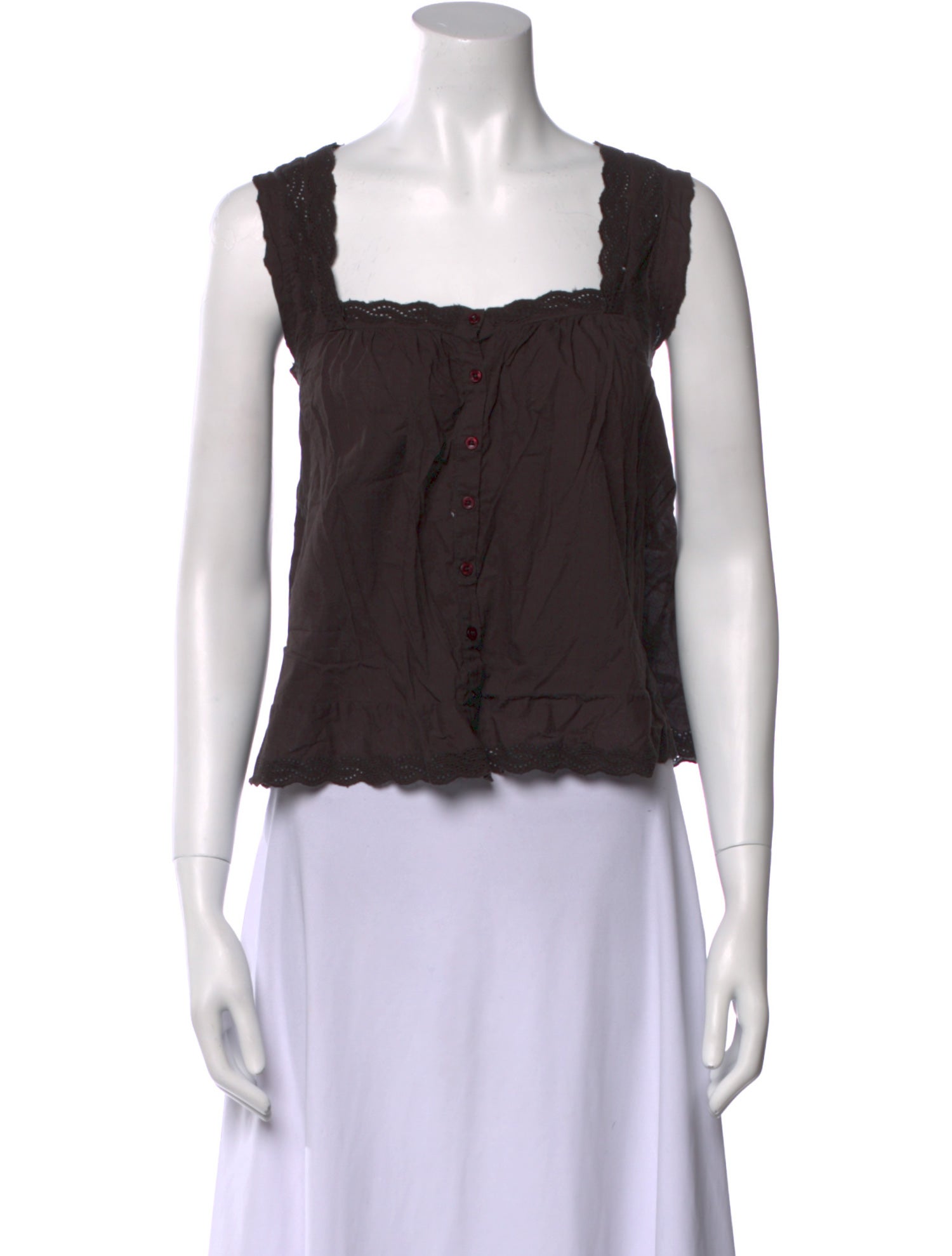 The Great Square Neckline Sleeveless Crop Top