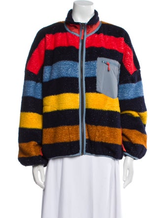 The Great Striped Faux Fur Jacket