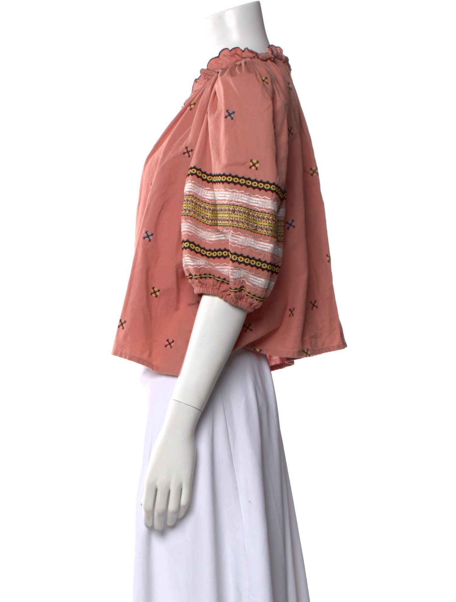 The Great V-Neck Three-Quarter Sleeve Crop Top