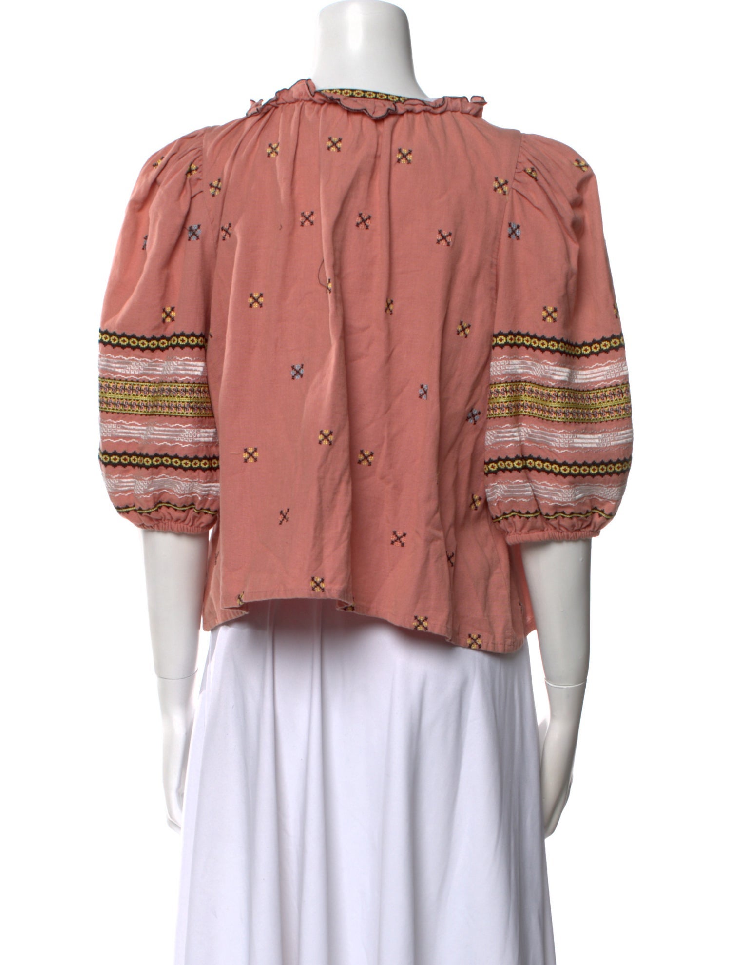 The Great V-Neck Three-Quarter Sleeve Crop Top