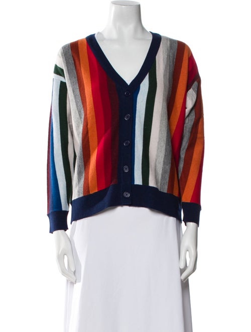The Great Striped V-Neck Sweater