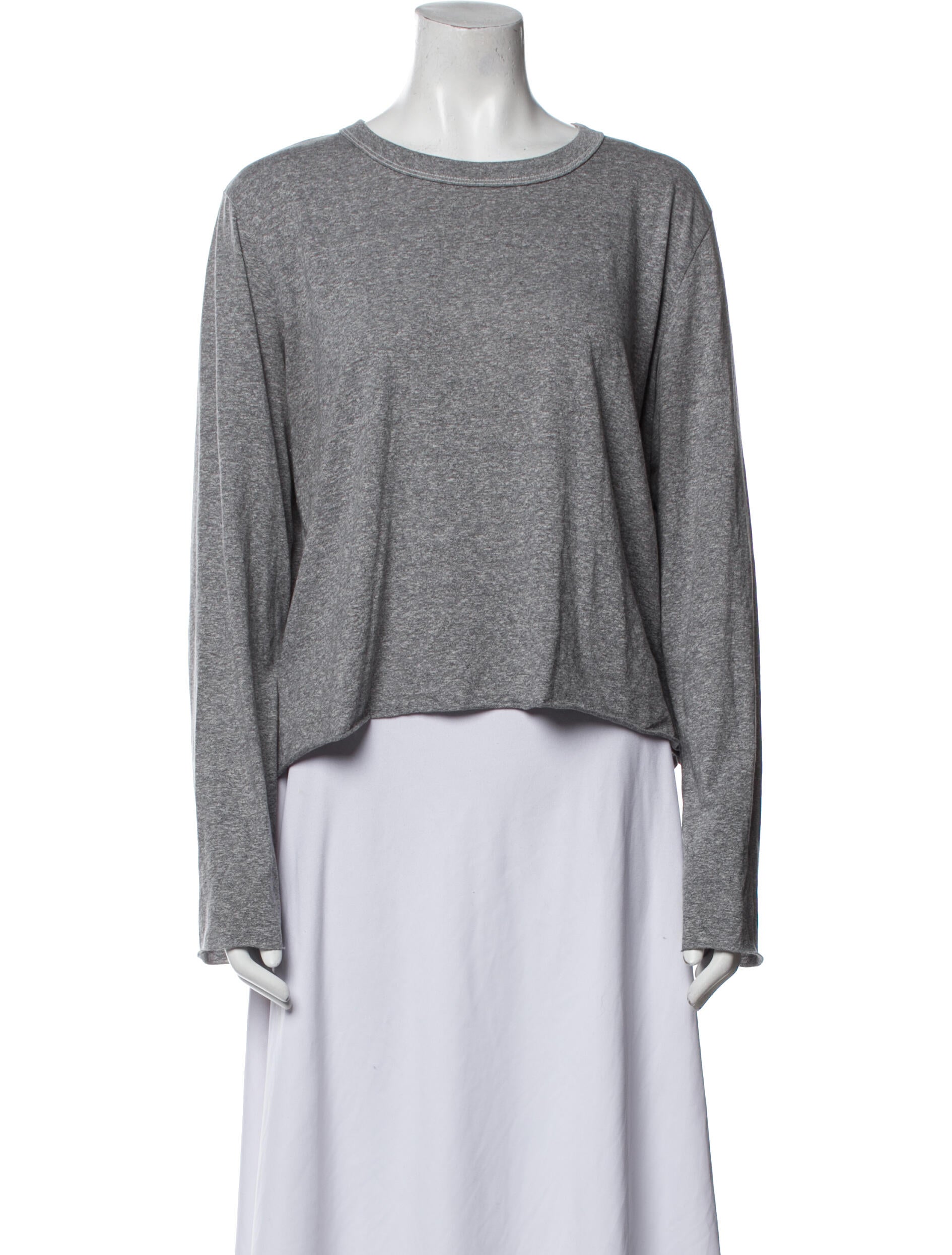 The Great Scoop Neck Long Sleeve Crop Top