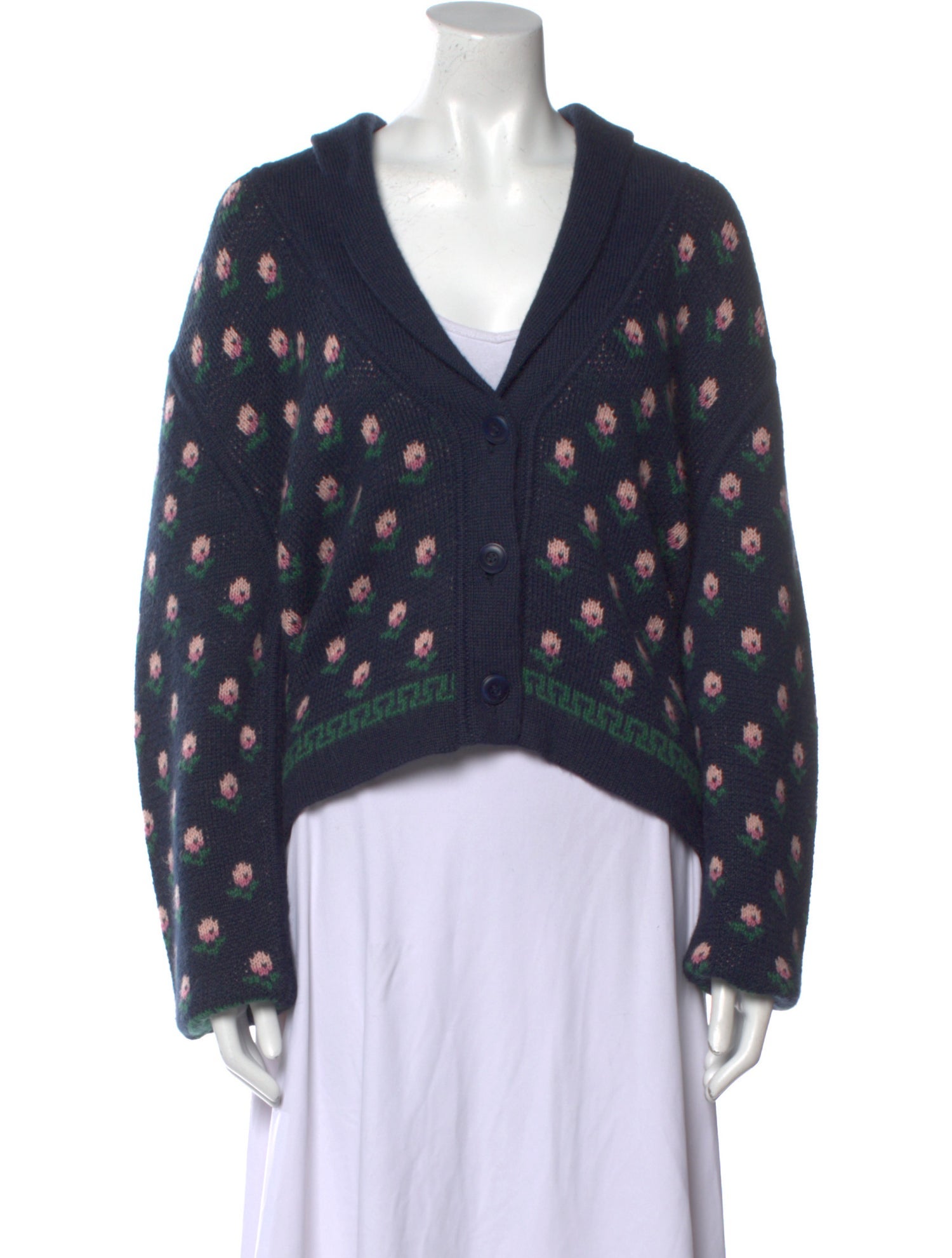 The Great Floral Print V-Neck Sweater