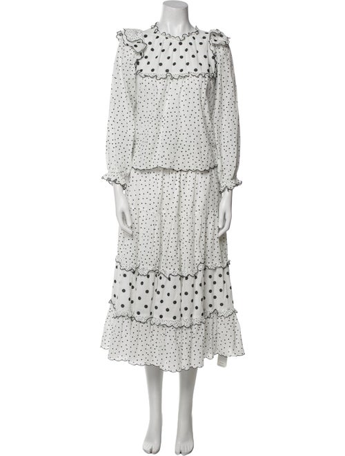 The Great Polka Dot Print Ruffle Embellishment Skirt Set