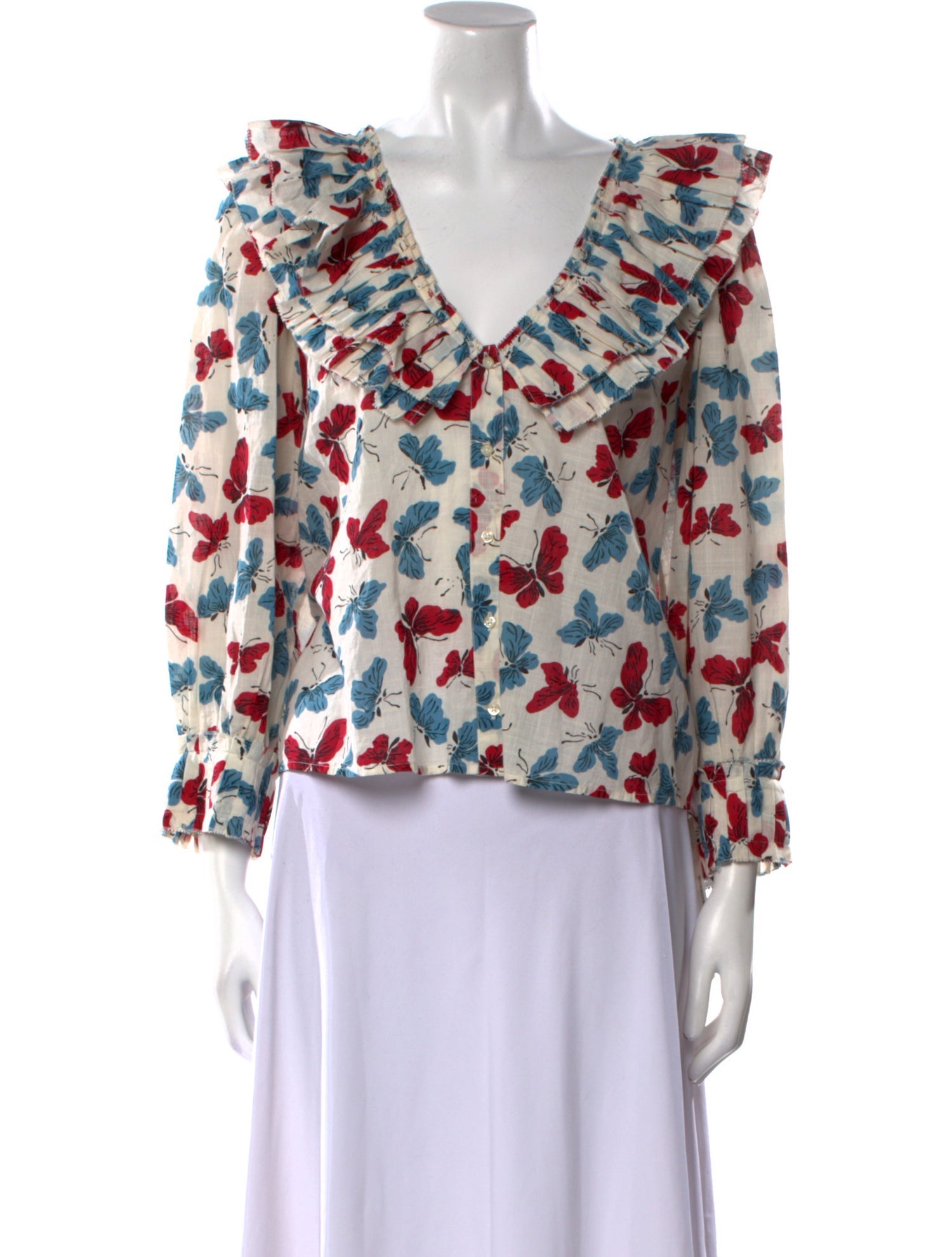 The Great Floral Print V-Neck Blouse