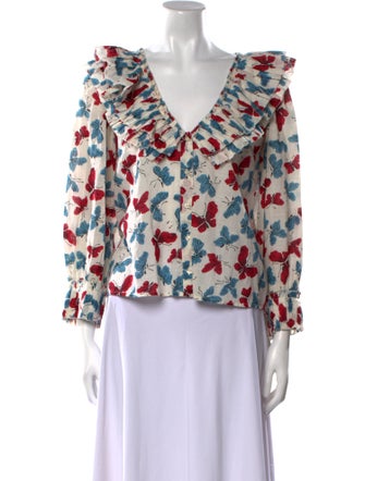 The Great Floral Print V-Neck Blouse