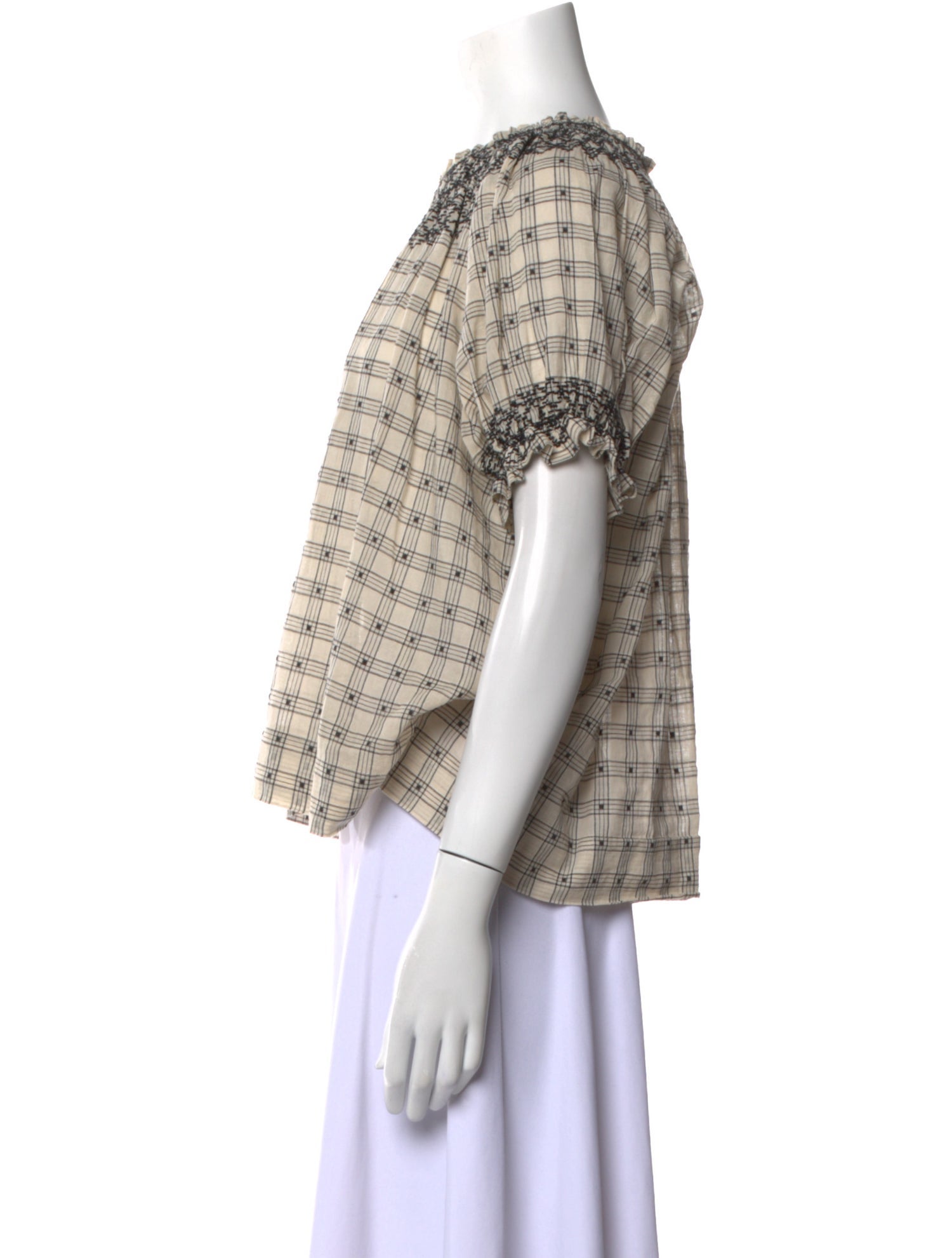 The Great Plaid Print Crew Neck Top