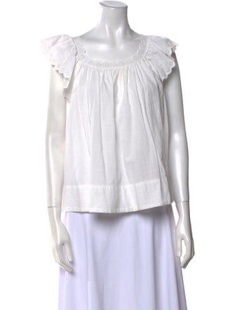 The Great Scoop Neck Short Sleeve Blouse