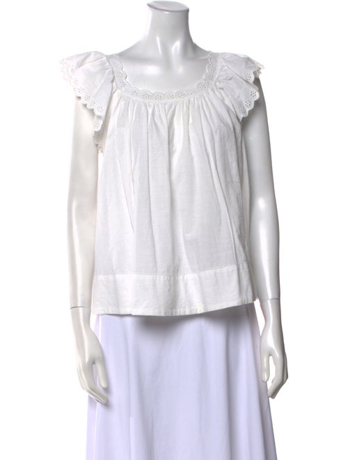 The Great Scoop Neck Short Sleeve Blouse