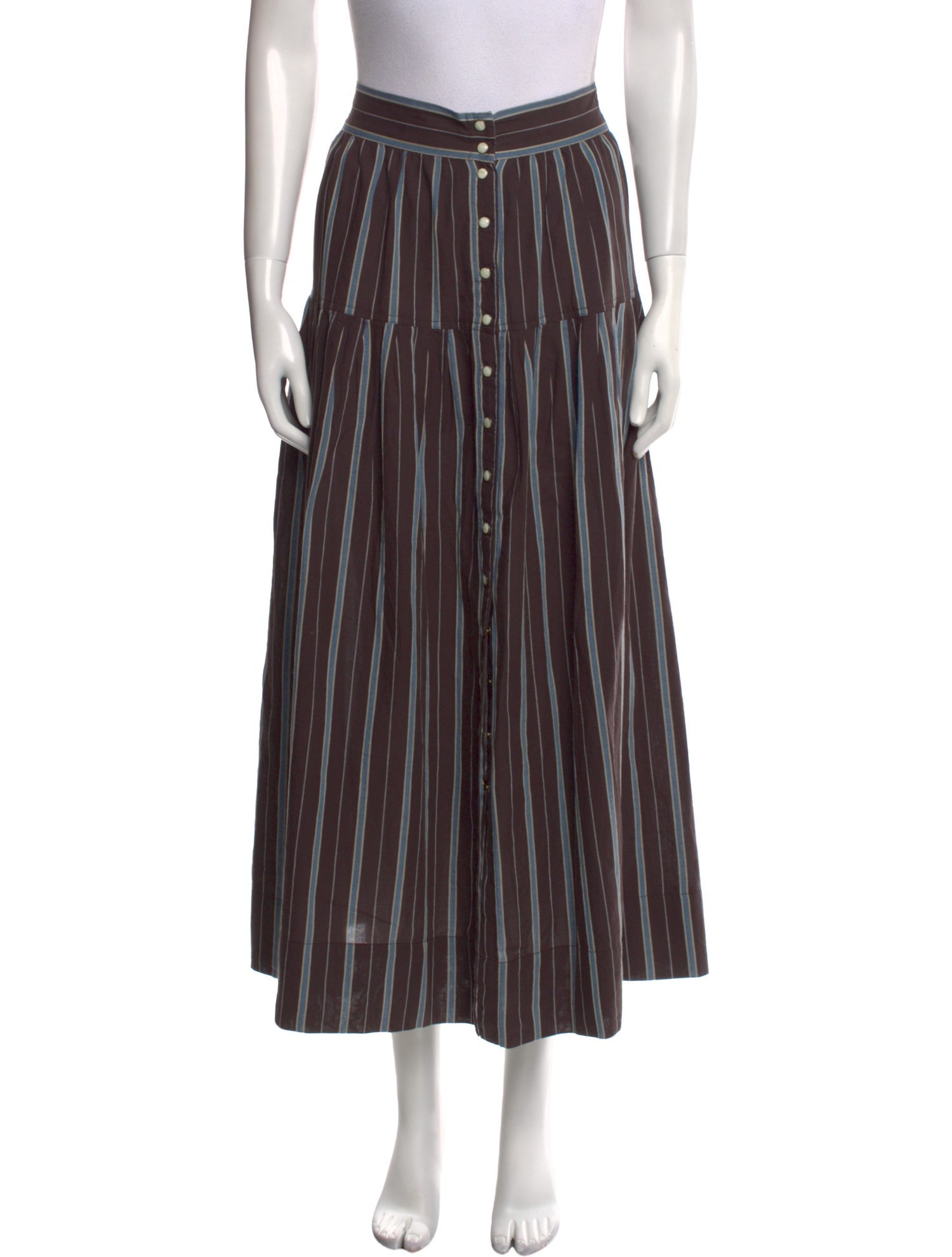 The Great Striped Midi Length Skirt