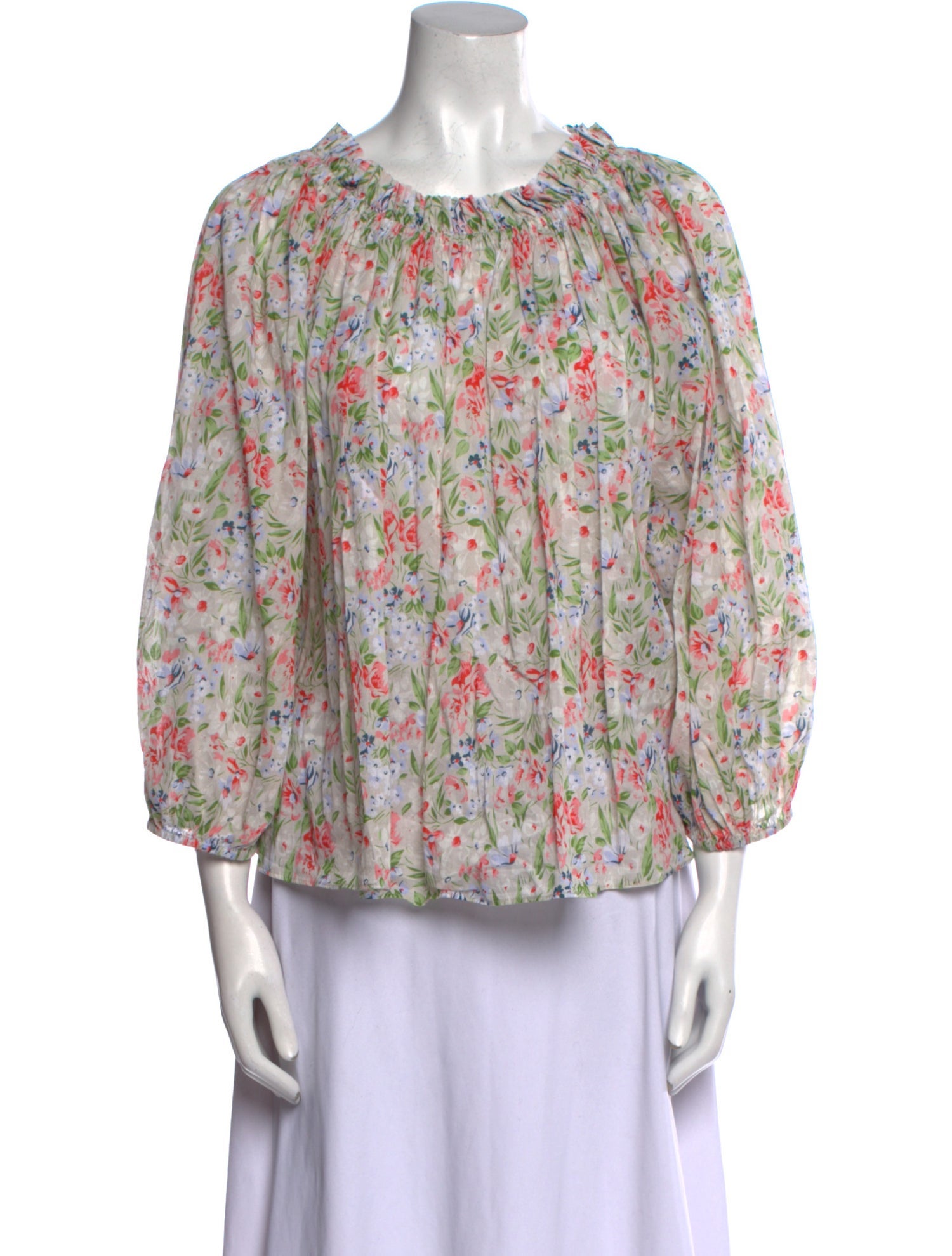 The Great Floral Print Scoop Neck Blouse