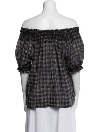 The Great Plaid Print Off-The-Shoulder Blouse