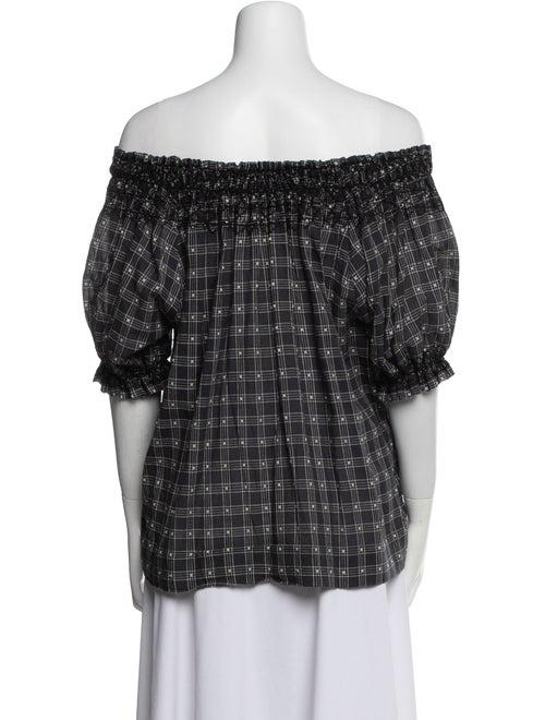 The Great Plaid Print Off-The-Shoulder Blouse