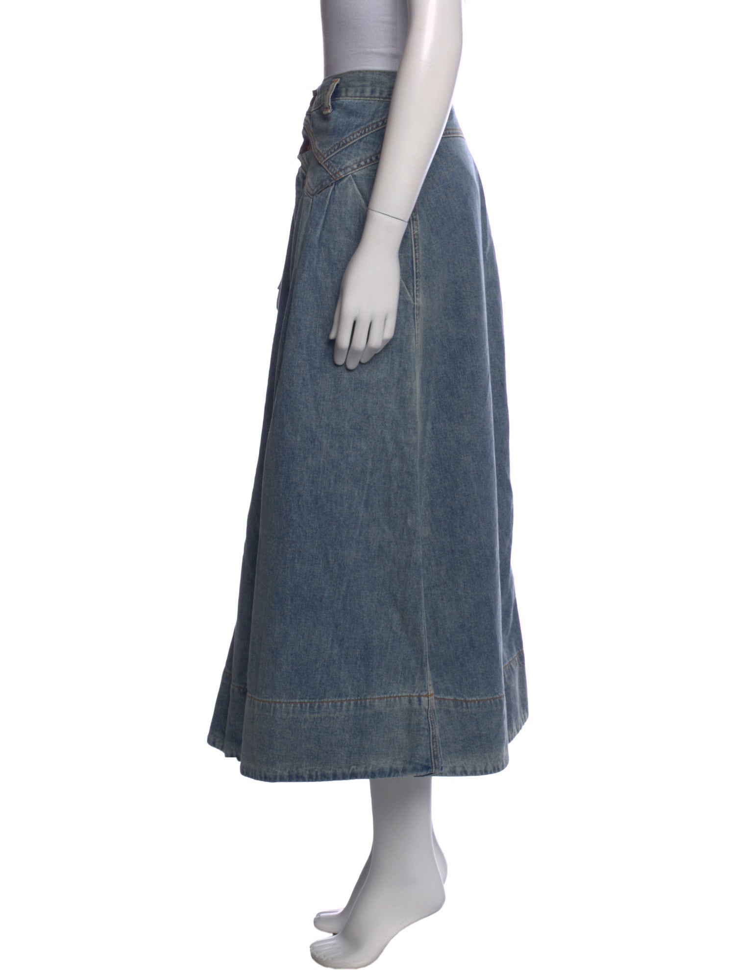 The Great Pleated Accents Midi Length Skirt