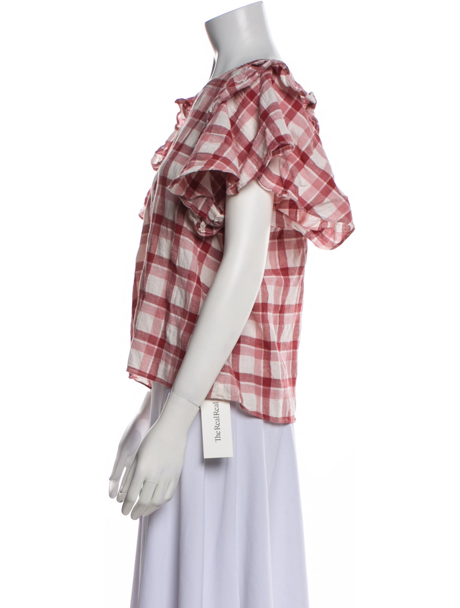 The Great Plaid Print Crew Neck Blouse