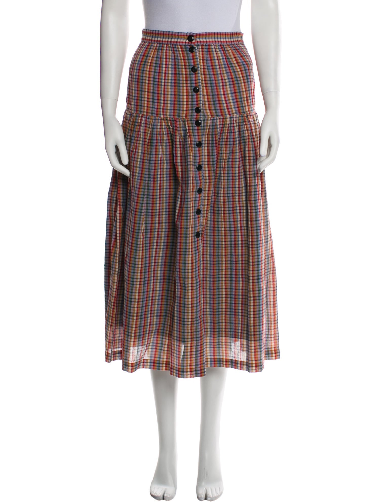 The Great Plaid Print Midi Length Skirt