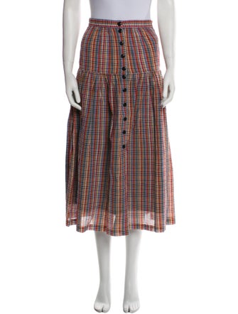 The Great Plaid Print Midi Length Skirt