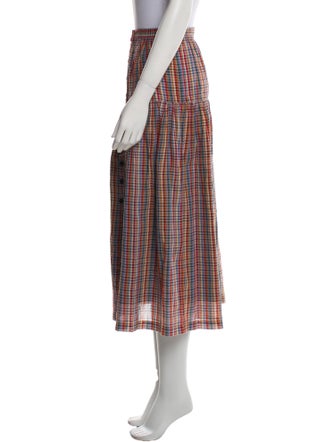 The Great Plaid Print Midi Length Skirt