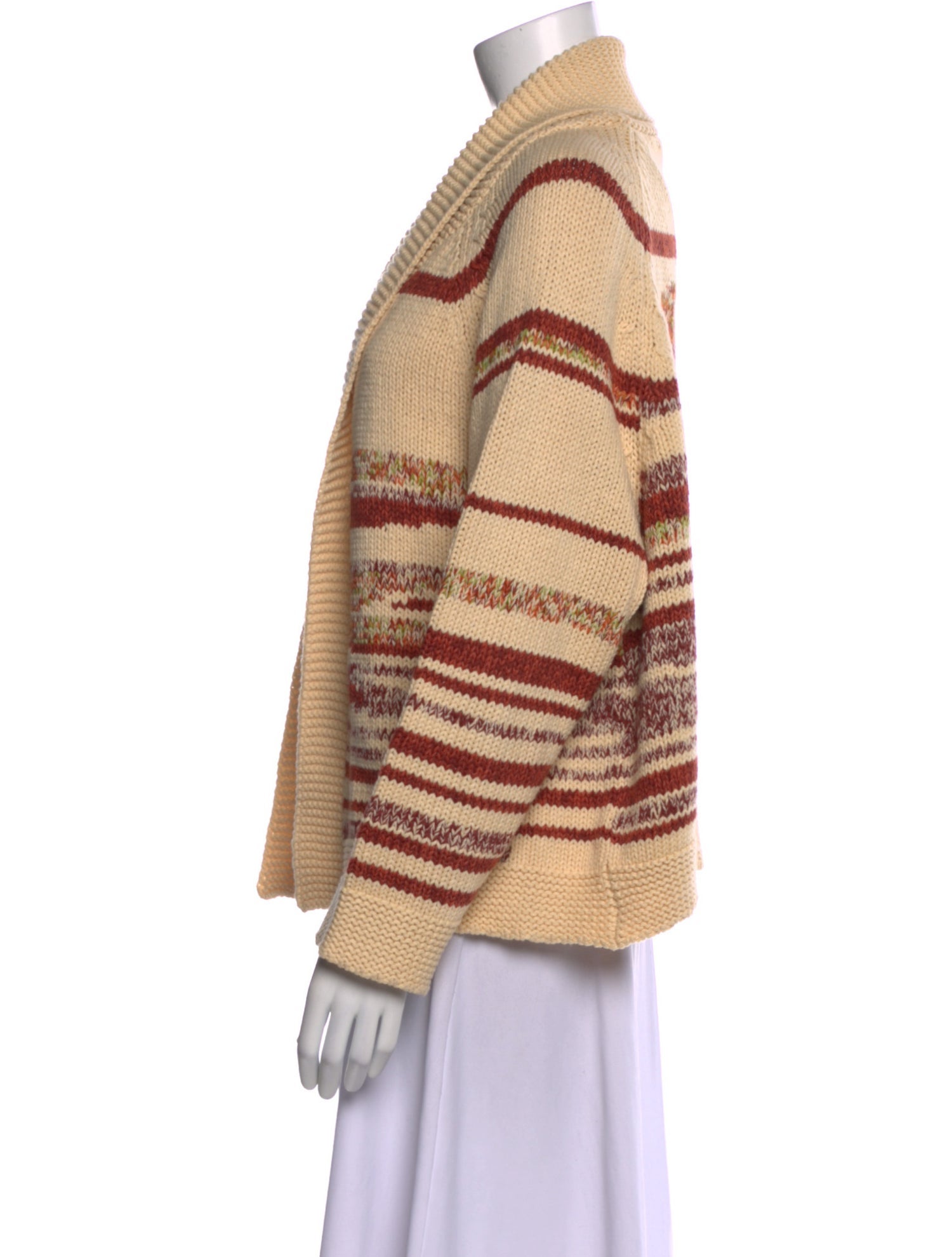 The Great Striped Open Front Sweater