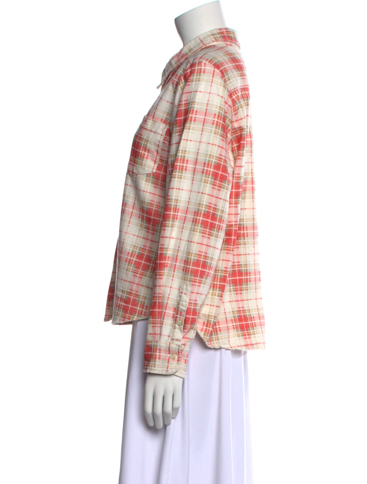 The Great Plaid Print Long Sleeve Button-Up Top