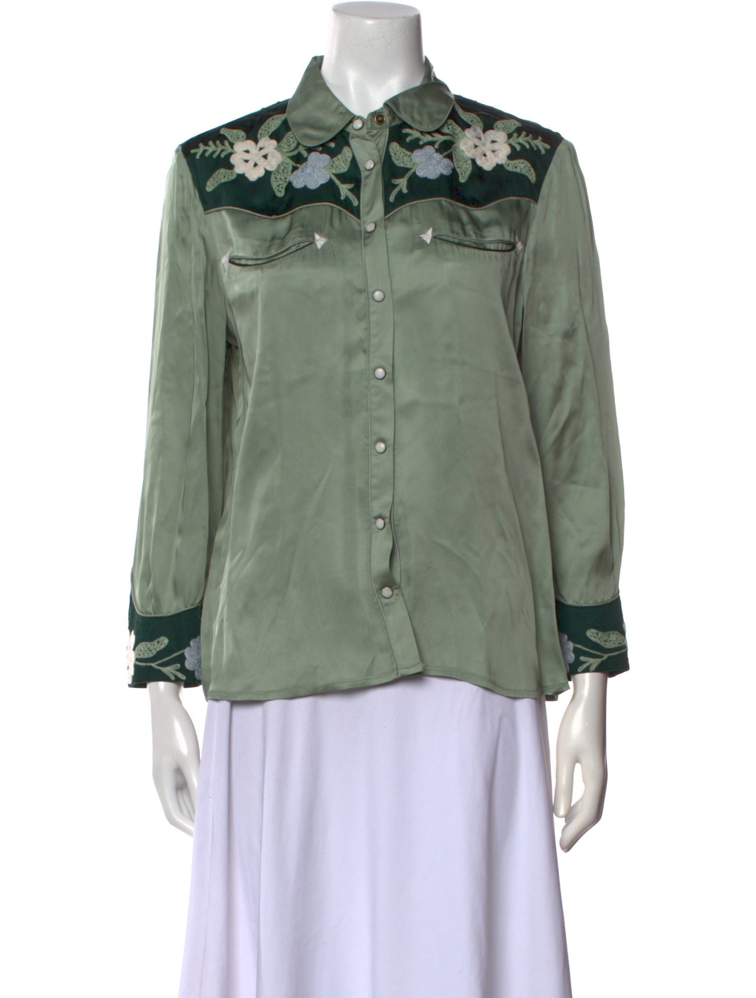 The Great Long Sleeve Button-Up Top