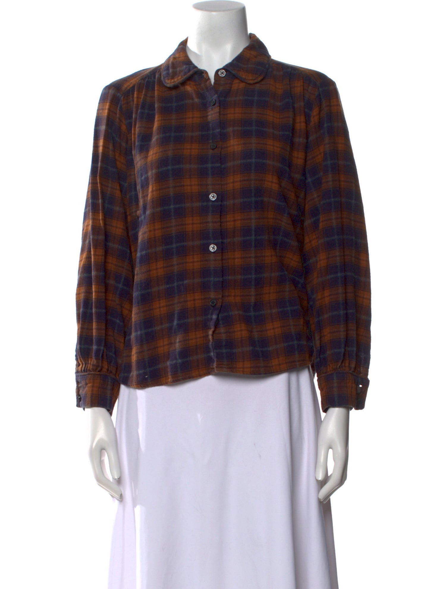 The Great Plaid Print Long Sleeve Button-Up Top