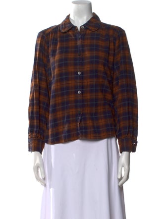 The Great Plaid Print Long Sleeve Button-Up Top