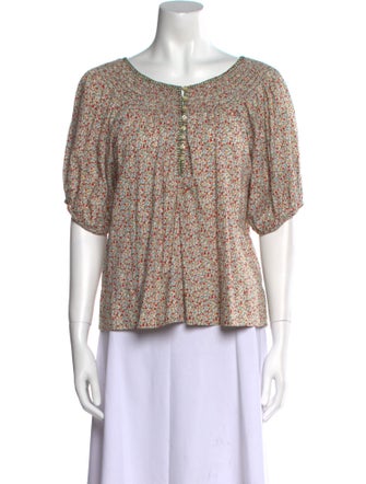 The Great Floral Print Scoop Neck Blouse