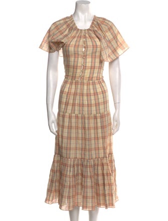 The Great Plaid Print Midi Length Dress