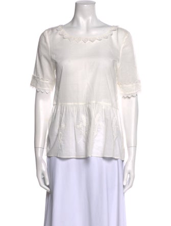 The Great Scoop Neck Short Sleeve Top