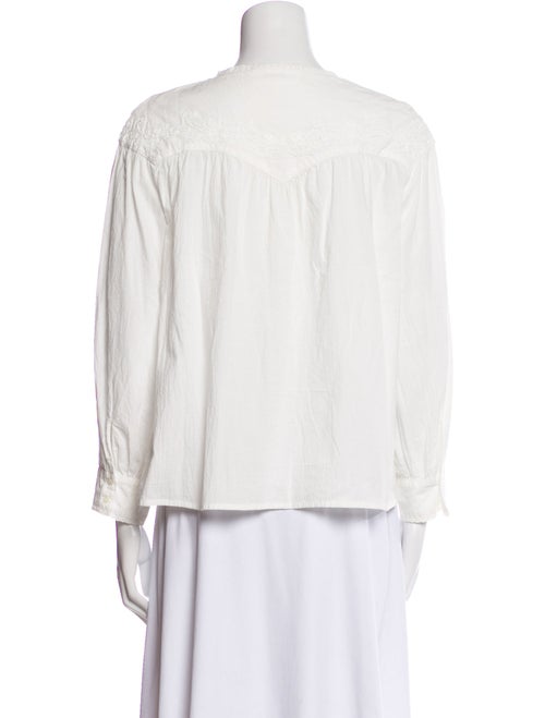 The Great Crew Neck Long Sleeve Button-Up Top