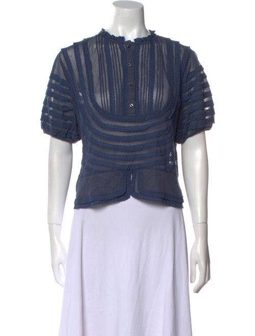 The Great Striped Crew Neck Crop Top