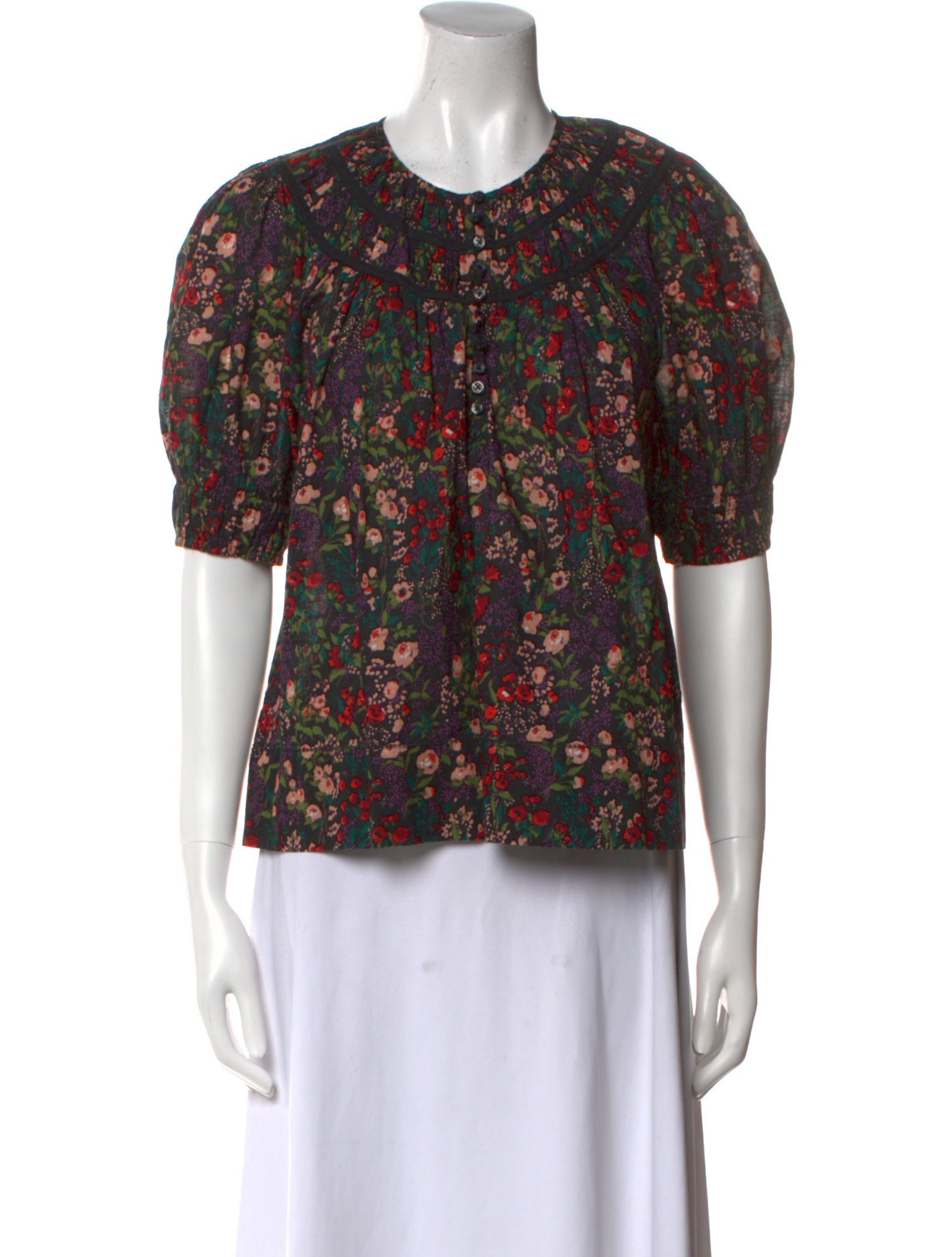 The Great Floral Print Crew Neck Blouse
