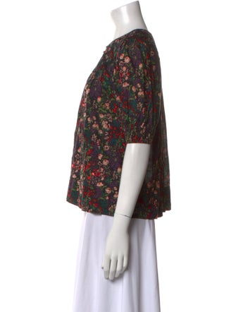 The Great Floral Print Crew Neck Blouse