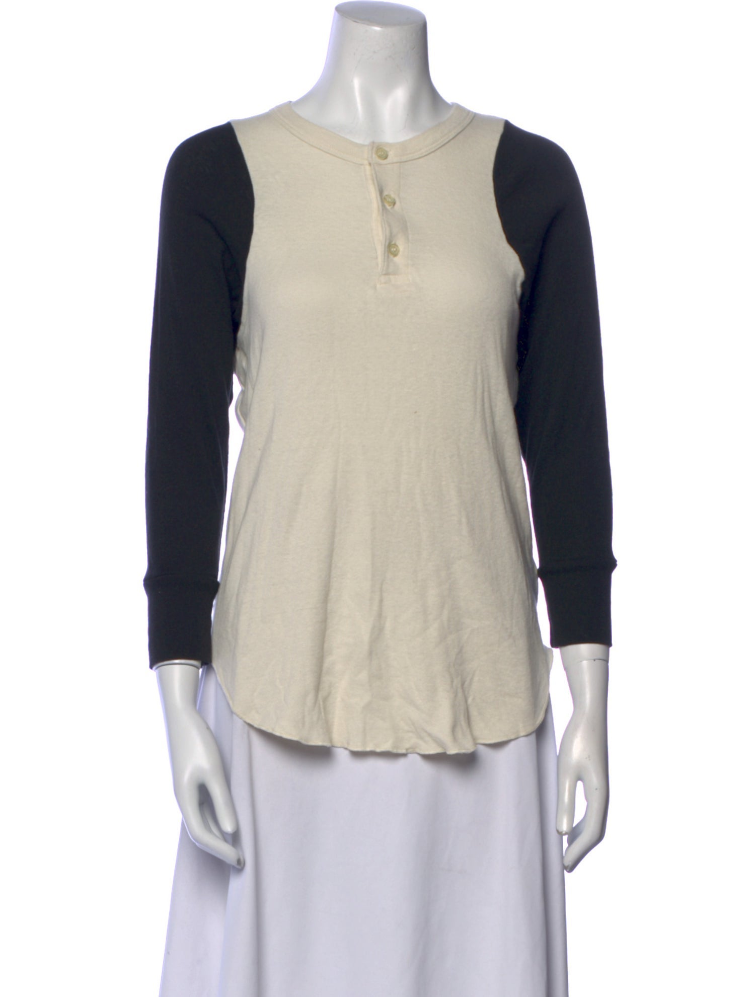 The Great Scoop Neck Three-Quarter Sleeve Top