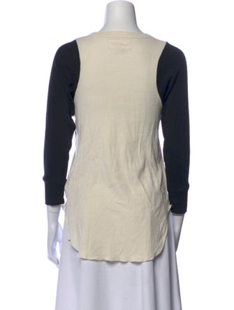 The Great Scoop Neck Three-Quarter Sleeve Top
