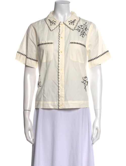 The Great Short Sleeve Button-Up Top