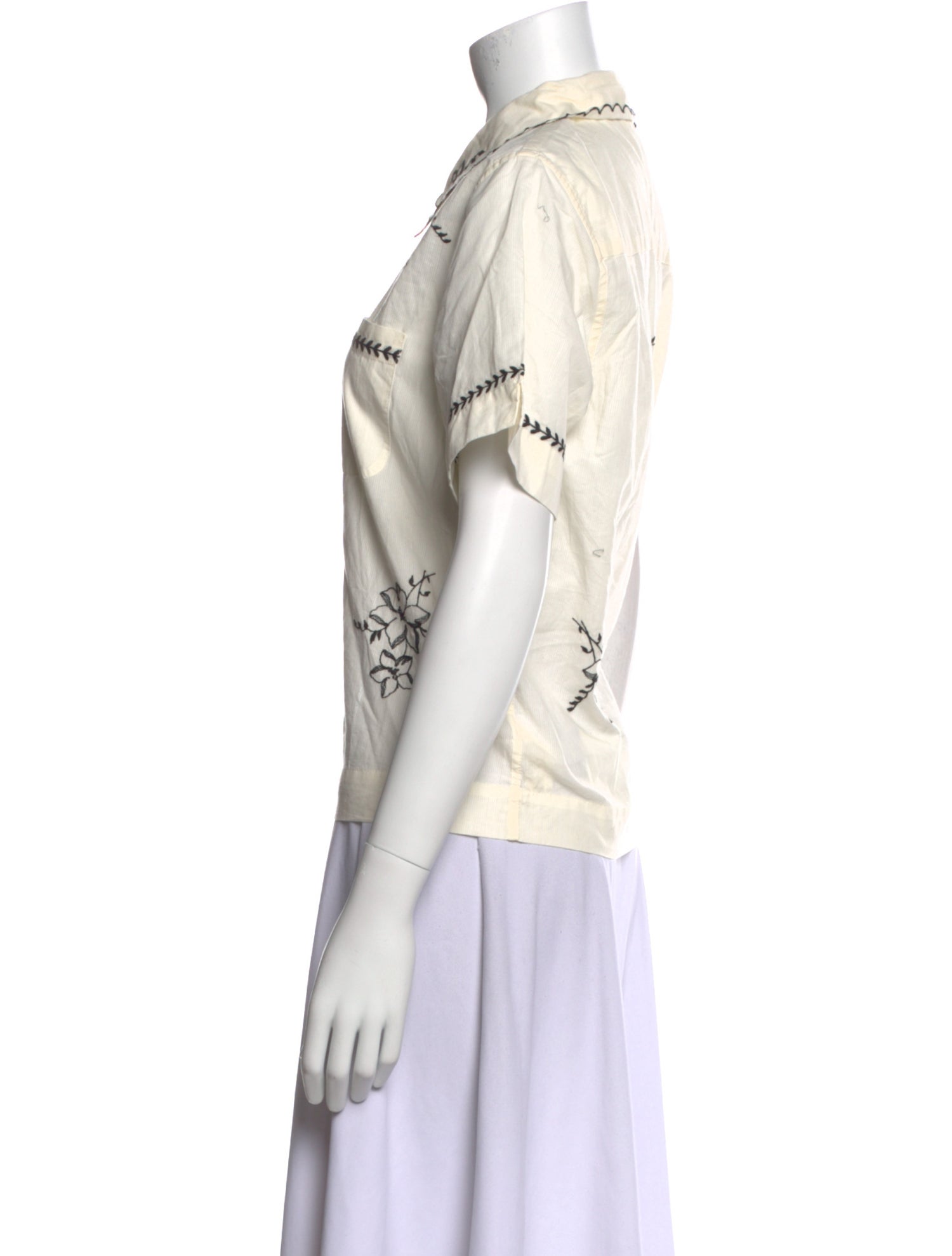 The Great Short Sleeve Button-Up Top