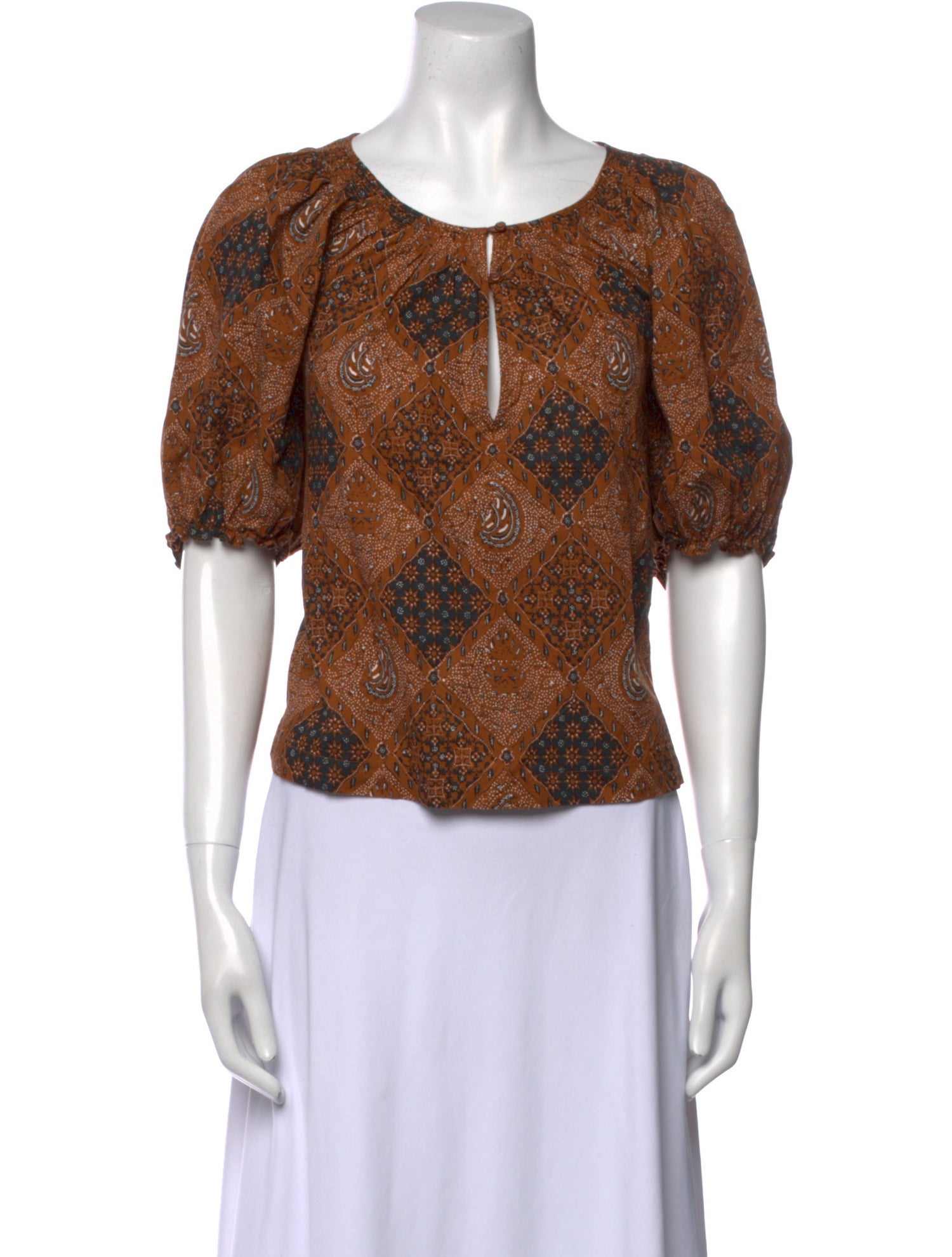 The Great Paisley Print Scoop Neck Crop Top