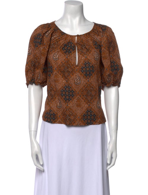 The Great Paisley Print Scoop Neck Crop Top