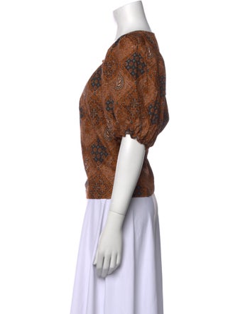 The Great Paisley Print Scoop Neck Crop Top